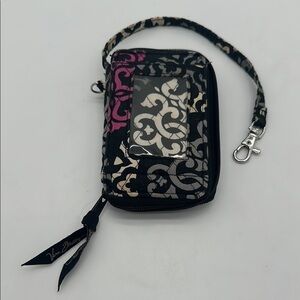 Vera Bradley Black and Pink Wristlet